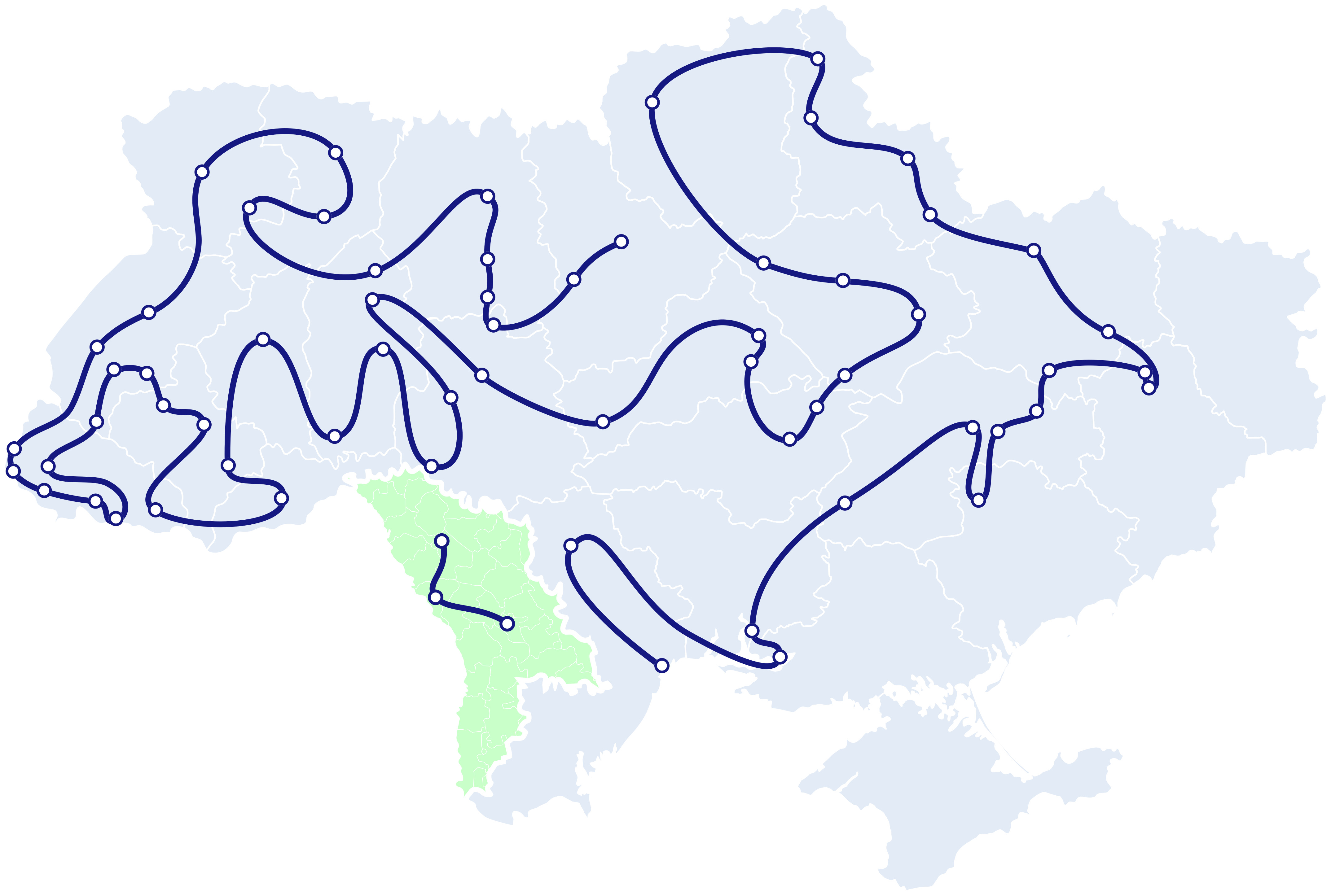 Маршрут поїзда-виставки